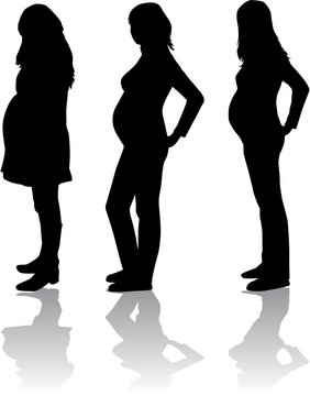 Silhouette of the pregnant woman