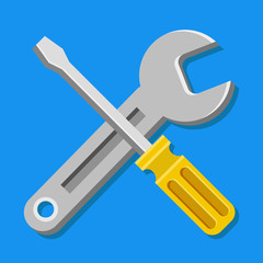 Vector Wrench and Screwdriver Icon