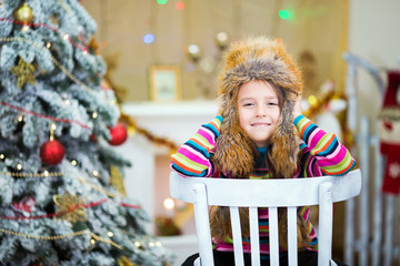 Happy Christmas - Little girl and Christmas tree