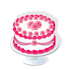 wedding cake with cream roses