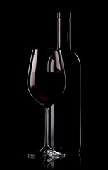Glass and bottle of wine
