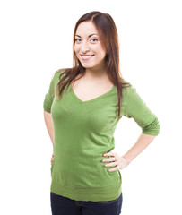 Fototapeta premium Teen girl isoalated on white background