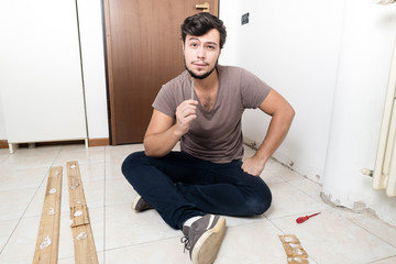 young man bricolage working