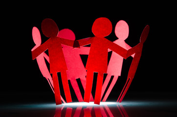 Teamwork Papiermännchen