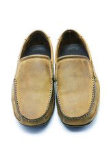 Brown leather men's shoes