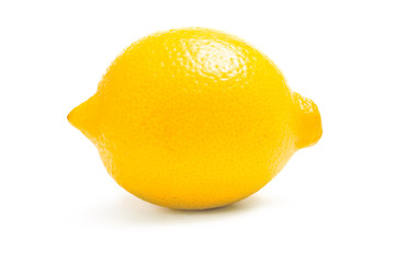 Close up of a lemon, isolated on white