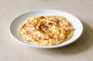 Fries egg in plate , Thai style