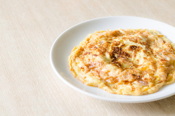 Fries egg in plate , Thai style