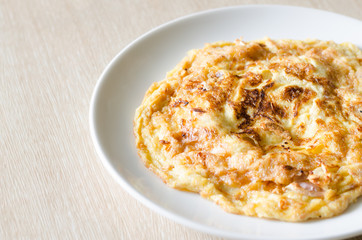 Fries egg in plate , Thai style