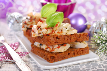 sandwiches with herrings for christmas