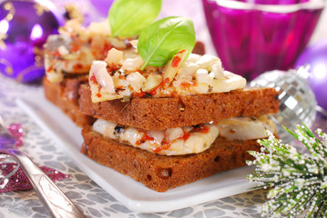 sandwiches with herrings for christmas
