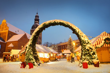 Christmas Riga - obrazy, fototapety, plakaty