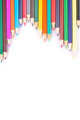Colored pencils isolated on white background