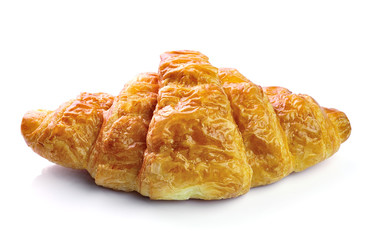Fresh and tasty croissant over white background