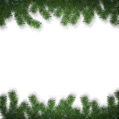 Vector Illustration of Christmas Tree Borders