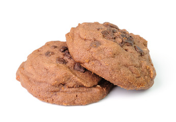 cookies with chocolate on a white background