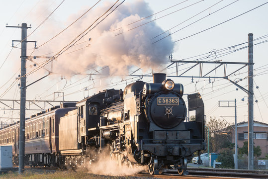 Steam locomotive(Class C58) of Chichibu Railway,Saitama,Japan