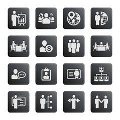 Business management and human resource icons