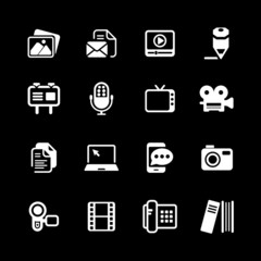 Multimedia Icons basic white series