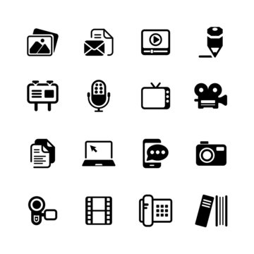 Multimedia Icons basic black series