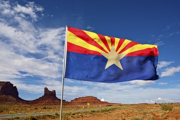 Arizona Flag on Wind