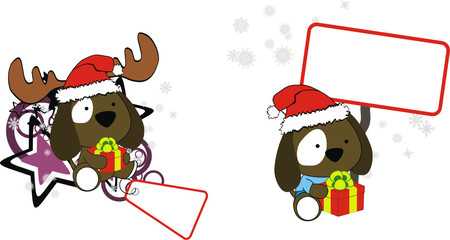 puppie xmas baby claus gift copyspace set
