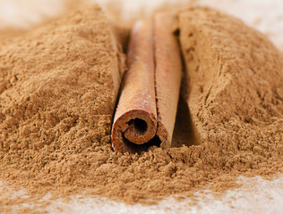 Cinnamon sticks and powder