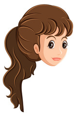 A head of a girl