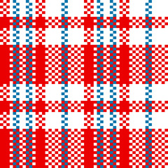 Chinese plaid checker bag in red and white seamless pattern