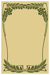 Abstract framework from the bound plants in style art-nouveau