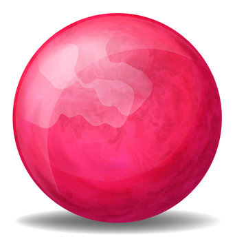 A fuschia pink ball