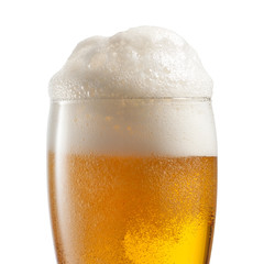 Beer in glass isolated on white background