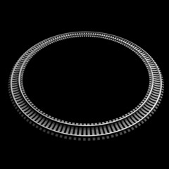 Single curved railroad track isolated