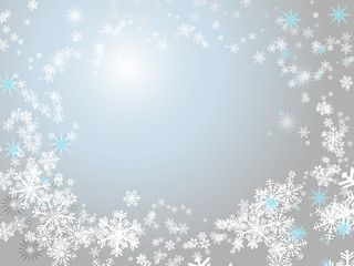 Hintergrund Schnee Glitzer Sterne hellblau