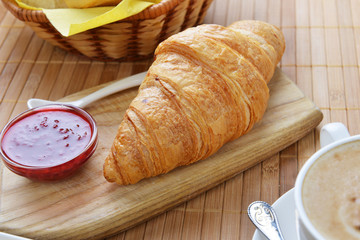 Fresh crusty croissant