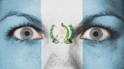 Close up of eyes with flag