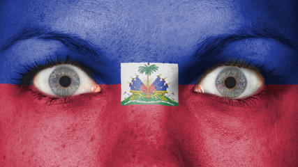 Close up of eyes with flag