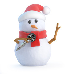 Santa snowman sings a Christmas song