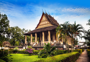 Fototapeta na wymiar Haw Phra Kaew (świątynia), No.1 atrakcją w Vientiane, Laos