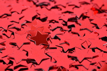 Confetti in the form of red stars