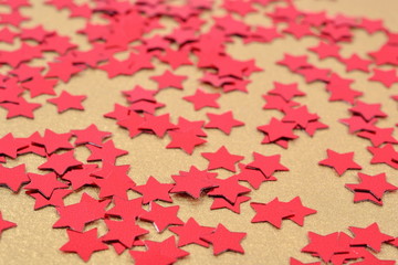 Confetti in the form of red stars