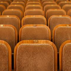 Rows of seats in theater in the background