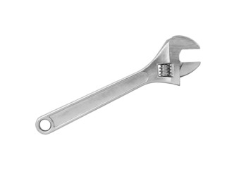 Adjustable wrench isolated on white