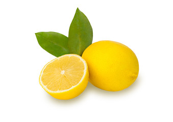 Lemons on a white background