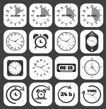 Black clocks icon