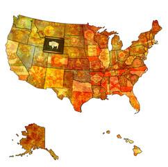 wyoming on map of usa