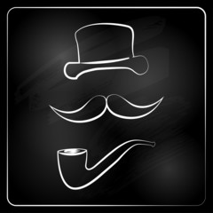 gentlemen graphic isolated on chalckboard.