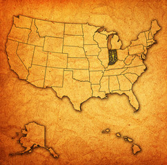 indiana on map of usa