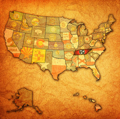 Fototapeta premium tennessee on map of usa