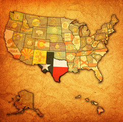 texas on map of usa